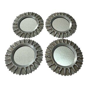 Set of 4 Intercontinental Art 2003 Silver Sunburst Wall Mirrors – 6” Decorative